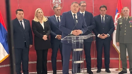 Završen sastanak u "Banjici 2": Dodik i Vučić izrazili zabrinutost povodom vojnog saveza Zagreb-Tirana-Priština