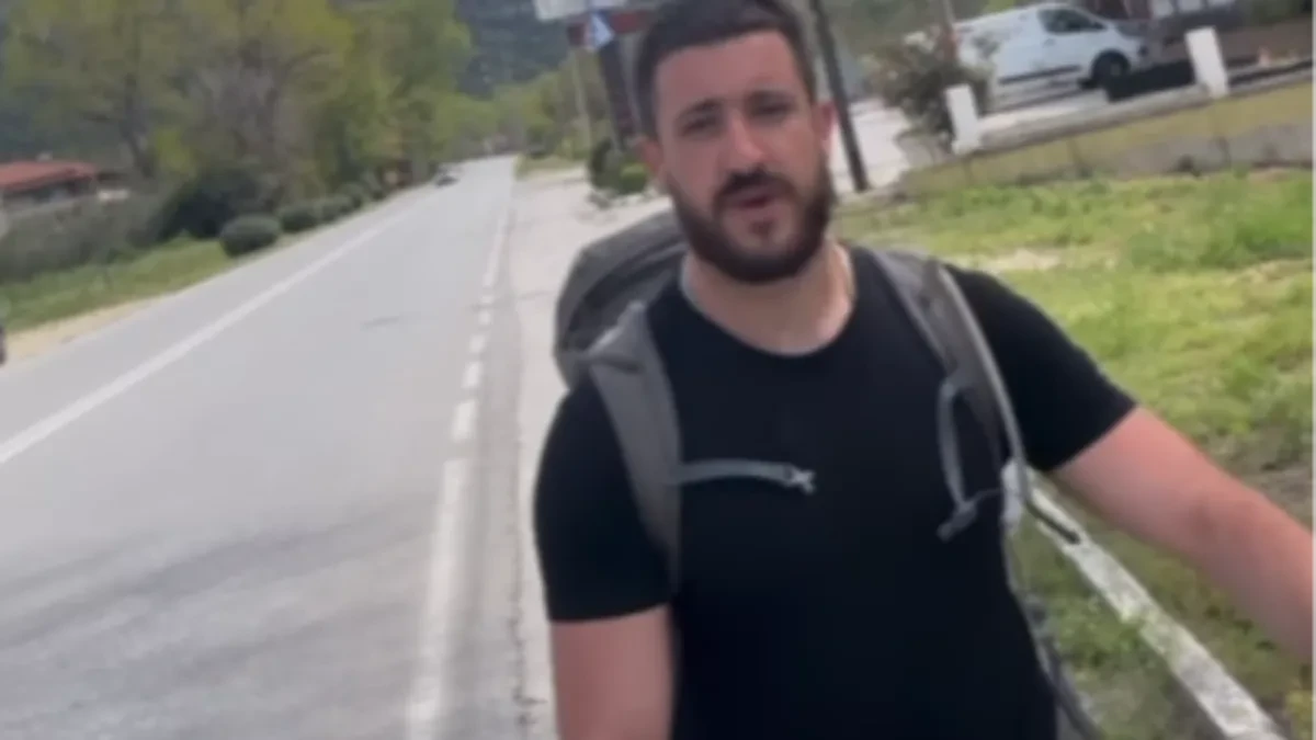 Božidar Damjanović nadomak Hilandara nakon pješačenja 1.100 km od Čelinca (VIDEO)