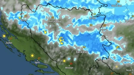 Kišni oblaci stižu u BiH: Pratite kretanje nevremena