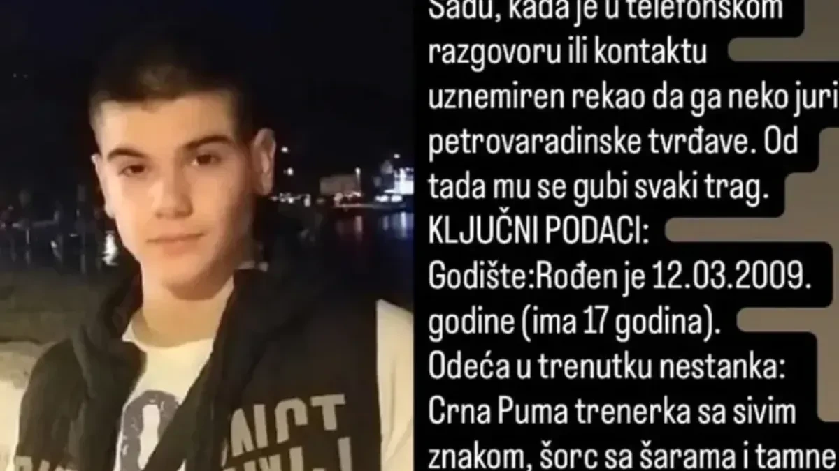 Nestao tinejdžer Marko (17) nakon paničnog poziva: „Neko me juri..."