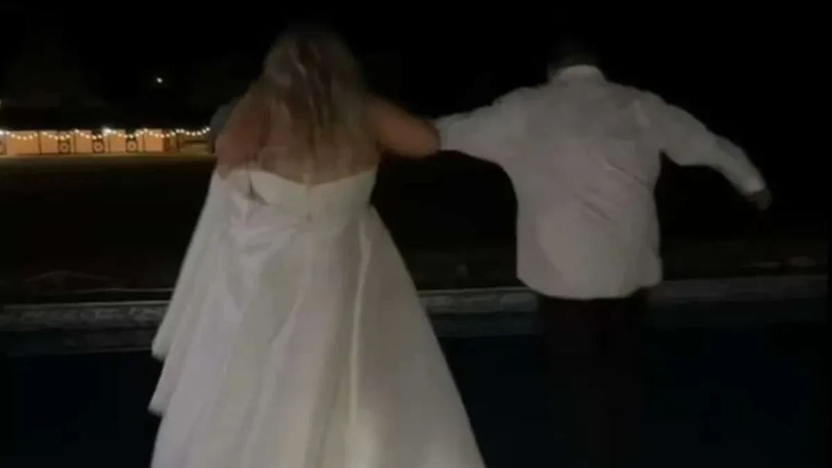 Mladenci skočili u bazen nakon vjenčanja, a onda je nastala panika (VIDEO)