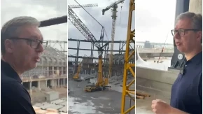 Vučić na gradilištu Ekspa: Posebno zahvalio firmi iz Srpske (VIDEO)