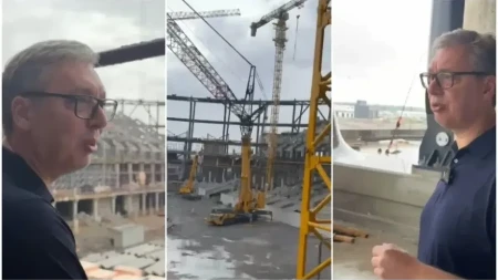 Vučić na gradilištu Ekspa: Posebno zahvalio firmi iz Srpske (VIDEO)