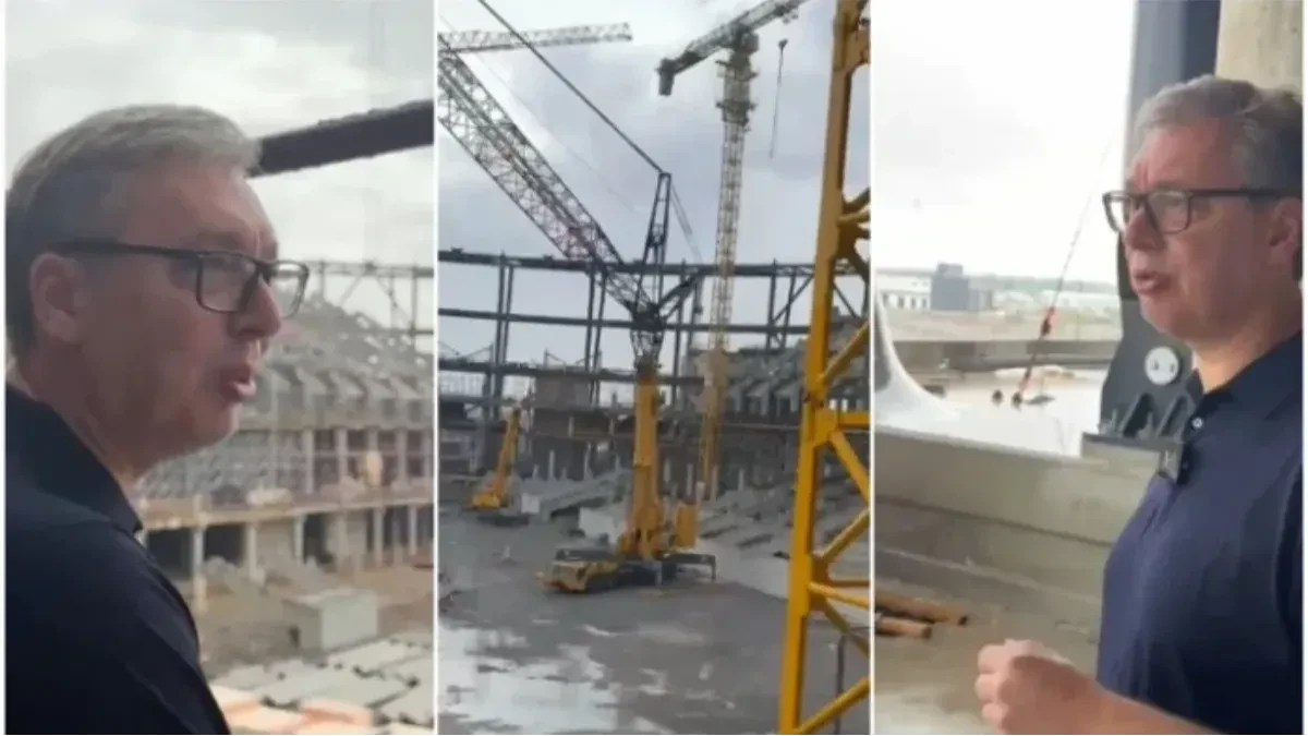 Vučić na gradilištu Ekspa: Posebno zahvalio firmi iz Srpske (VIDEO)