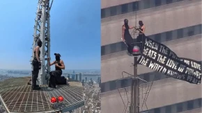 Ekstremni penjači uhapšeni nakon spektakularne prosidbe na samom vrhu Empire State Buildinga