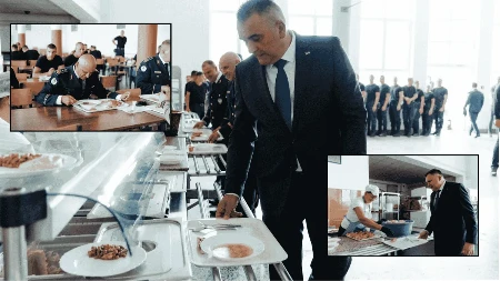 Puni tanjiri i puna podrška: Ministar, premijer i direktor policije na "inspekciji" akademske kuhinje (FOTO)