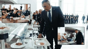 Puni tanjiri i puna podrška: Ministar, premijer i direktor policije na "inspekciji" akademske kuhinje (FOTO)