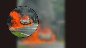 Plamen progutao auto kod Piskavice (VIDEO)