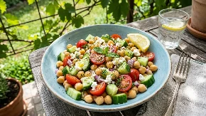 Osvežavajuća obrok-salata od leblebija i krastavca spremna za 10 minuta