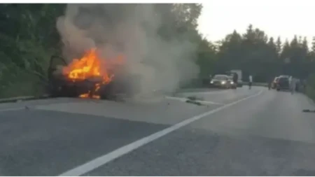 Drama između Kotor Varoša i Teslića: Plamen "progutao" auto