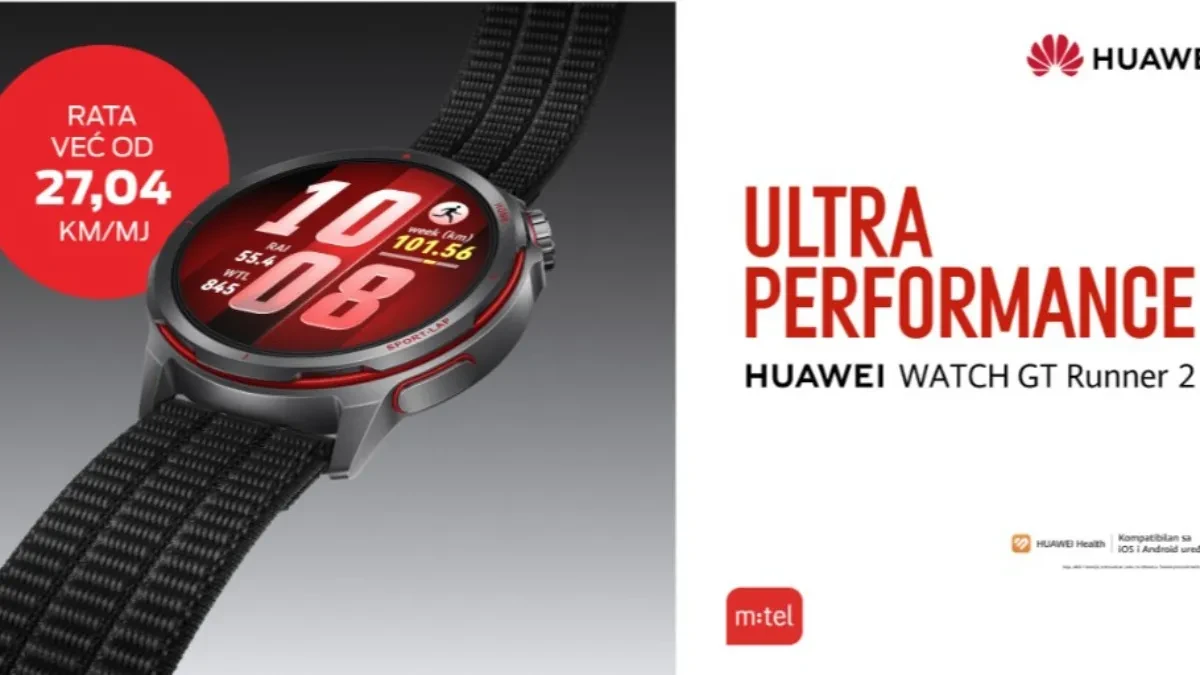 Trčite pametnije uz Huawei Watch GT Runner 2: Iskoristite 160 KM popusta u m:tel ponudi