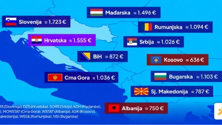 Prosječna plata u BiH 872 evra: Pogledajte koliko zarađuju radnici u zemljama regiona