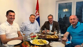 Dodik i Vučić dočekali Kneževića u Čipuljiću: Srbi su jedan narod