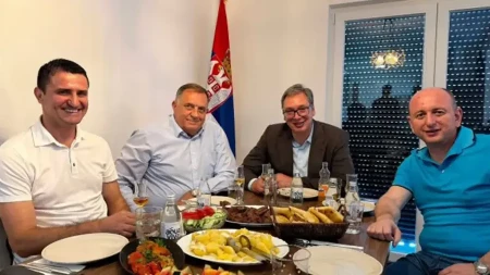 Dodik i Vučić dočekali Kneževića u Čipuljiću: Srbi su jedan narod