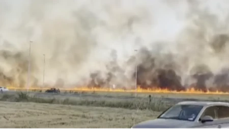 Zbog požara zatvorena obilaznica oko Bijeljine