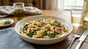 Pasta sa špinatom i piletinom - idealan brzi obrok