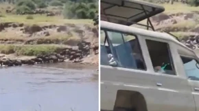 Džip s turistima sletio u rijeku punu krokodila (VIDEO)