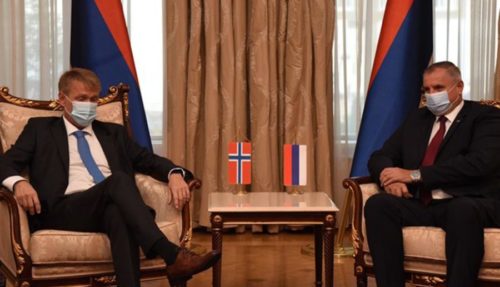 VIŠKOVIĆ SA NORVEŠKIM AMBASADOROM: Norveške kompanije zainteresovane za ulaganje u više oblasti u Srpsku