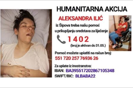 ALEKSANDRI TREBA NAŠA POMOĆ DA PONOVO STANE NA NOGE Do kraja maja aktivan humanitarni broj 1402