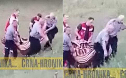 DETALJI DRAME U CAZINU: Žena upucala razbojnika koji joj je pokušao opljačkati kuću, pogledajte snimak kako ga policija iznosi (VIDEO)