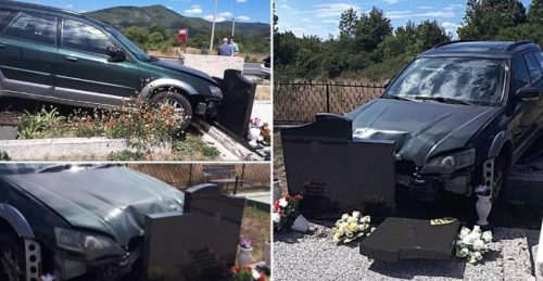 POKOSIO SPOMENIKE Vozač (75) automobilom sletio sa ceste na groblje