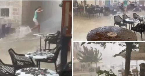 APOKALIPTIČNE SCENE SA VISA Olujno nevrijeme napravilo kolaps u Hrvatskoj: Ljudi su bježali glavom bez obzira (VIDEO)