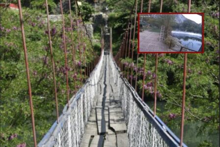 JEZIV SNIMAK LJUDI KOJI PROPADAJU! Kamera snimila momenat urušavanja visećeg mosta nad Moravom (VIDEO)