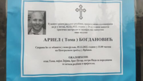 Poznato vrijeme i mjesto sahrane ubijenog Ariela Bogdanovića