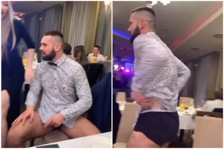 UVIJEK, ALI UVIJEK, OBUCITE ČITAVE GAĆE! Pukle mu pantalone na svadbi, on ih skinuo i nastavio da se zabavlja! (VIDEO)