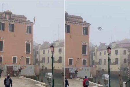 Muškarac skočio sa krova zgrade u kanal (VIDEO)