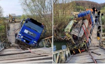 ISTRAGA JE U TOKU Kamion propao kroz drveni most (FOTO)