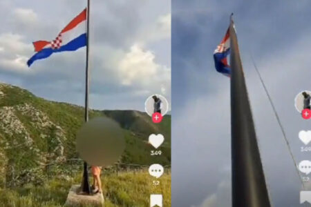 Uhapšen trojac zbog skidanja hrvatske zastave sa jarbola kod Knina