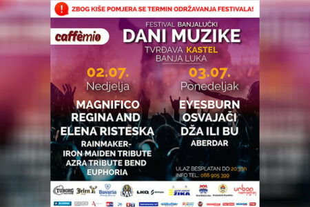 Pomjera se termin održavanja drugog i trećeg festivalskog dana na festivalu „Banjalučki dani muzike 2023″