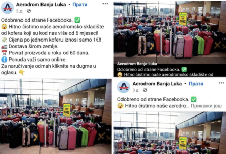GRAĐANI NA METI PREVARANATA Oglasili se iz banjalučkog aeorodroma: Ne prodaju kofere za evro (FOTO)