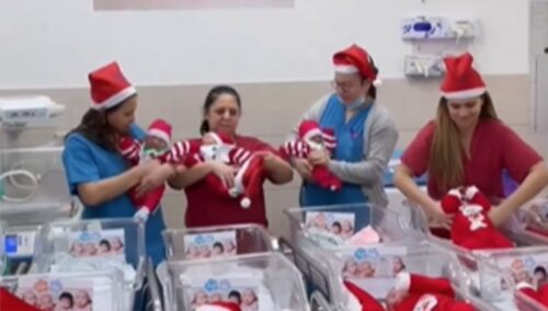 NAJSLAĐI PRIZOR Praznična atmosfera u porodilištu, bebe obučene kao Deda Mrazovi