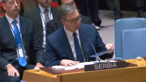 „NAMJERNO KREIRANI NEPODNOŠLJIVI USLOVI ZA ŽIVOT SRBA“ Vučić na sjednici SB UN o situaciji na Kosovu