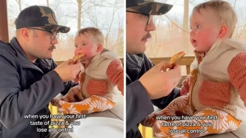 (VIDEO) OVO ĆE VAS NASMIJATI DO SUZA Beba prvi put probala picu, njena reakcija oduševila milione